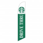 Starbucks Drive Thru Double Sided Windless Swooper Flag