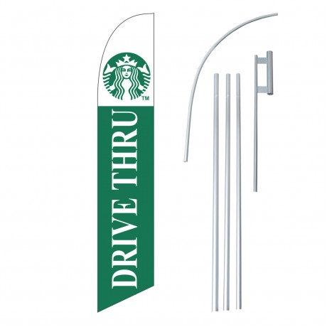 Starbucks Drive Thru Double Sided Windless Swooper Bundle