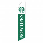 Starbucks Now Open Double Sided Windless Swooper Flag