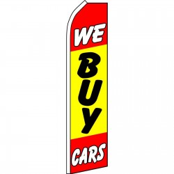 We Buy Cars Yellow Red Swooper Flag