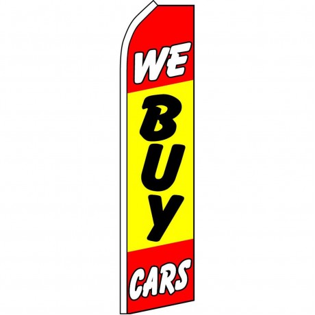We Buy Cars Yellow Red Swooper Flag