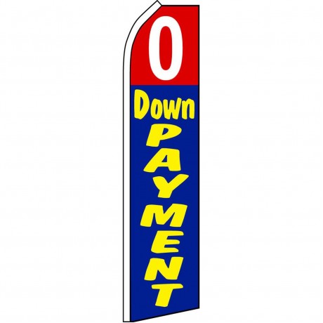 0 Down Payment Blue Red Swooper Flag