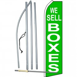 We Sell Boxes Green Swooper Flag Bundle