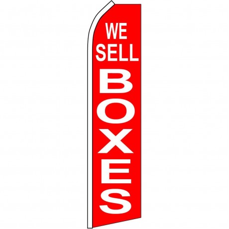 We Sell Boxes Red Swooper Flag