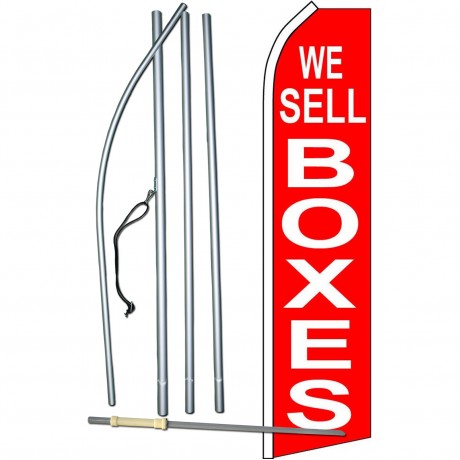 We Sell Boxes Red Swooper Flag Bundle