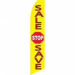 Sale Stop Save Yellow Swooper Flag