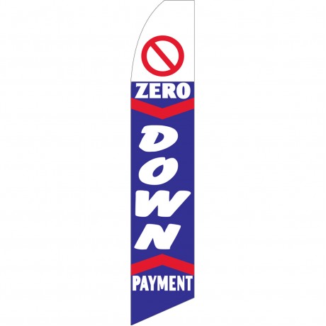 0 Down Payment Blue Swooper Flag