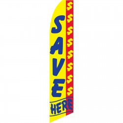 Save Here Yellow Swooper Flag