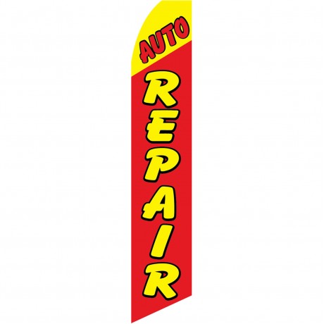 Auto Repair Red Yellow Swooper Flag