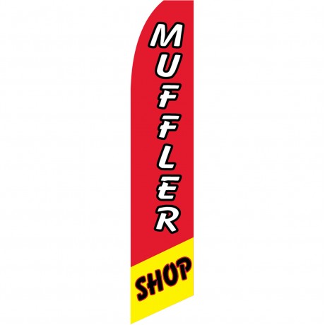 Muffler Shop Red Swooper Flag
