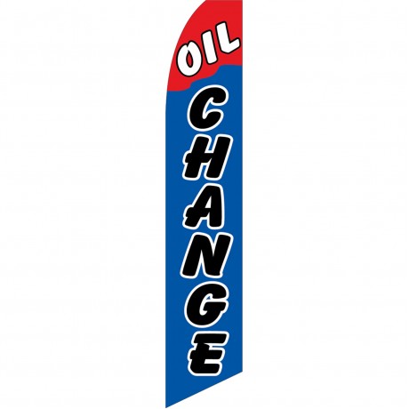Oil Change Blue Red Swooper Flag