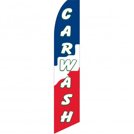 Car Wash Red White Blue Swooper Flag
