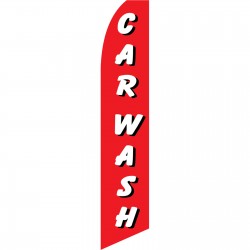 Car Wash Red White Swooper Flag