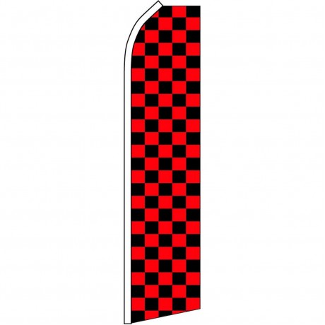 Checkered Black & Red Swooper Flag