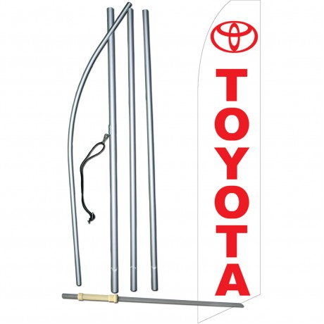 Toyota White Swooper Flag Bundle