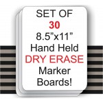 8.5" x 11" Hand Held Dry Erase Board Sign - 30 Set