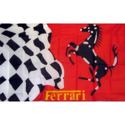 Ferrari Stallion Checkered Automotive Logo 3'x 5' Flag