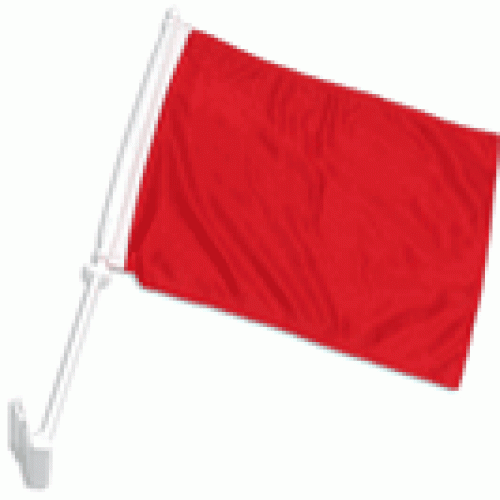 Solid Red 12" x 15" Car Window Flag (C149) by