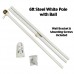 6' White Steel Flag Pole With Wall Mount