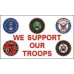 We Support Our Troops 5 Logos 3'x 5' Economy Flag